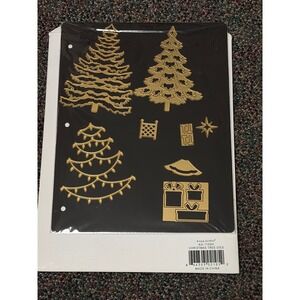 Anna Griffin Christmas Tree Cutting Dies AG-1105H Gold Metal Set